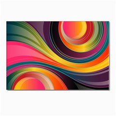 Abstract Colorful Background Wavy Postcard 4 x 6  (pkg Of 10) by Simbadda