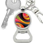 Abstract Colorful Background Wavy Bottle Opener Key Chain Front