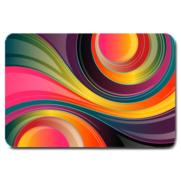 Abstract Colorful Background Wavy Large Doormat