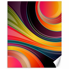 Abstract Colorful Background Wavy Canvas 11  X 14  by Simbadda