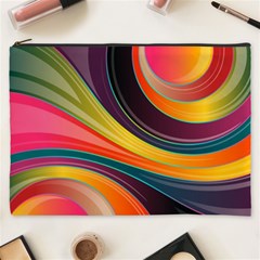 Abstract Colorful Background Wavy Cosmetic Bag (xxxl) by Simbadda