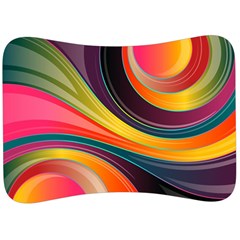 Abstract Colorful Background Wavy Velour Seat Head Rest Cushion by Simbadda