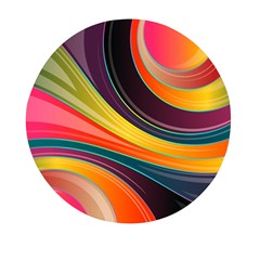 Abstract Colorful Background Wavy Mini Round Pill Box by Simbadda