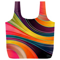 Abstract Colorful Background Wavy Full Print Recycle Bag (xxxl) by Simbadda