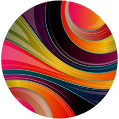 Abstract Colorful Background Wavy Uv Print Round Tile Coaster by Simbadda