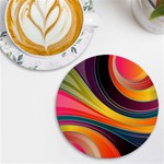 Abstract Colorful Background Wavy UV Print Round Tile Coaster Front