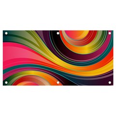 Abstract Colorful Background Wavy Banner And Sign 4  X 2  by Simbadda