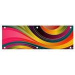 Abstract Colorful Background Wavy Banner and Sign 6  x 2  Front