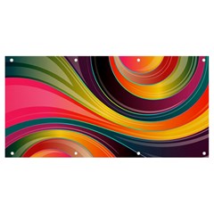 Abstract Colorful Background Wavy Banner And Sign 8  X 4  by Simbadda