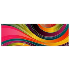 Abstract Colorful Background Wavy Banner And Sign 9  X 3  by Simbadda