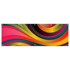 Abstract Colorful Background Wavy Banner And Sign 12  X 4  by Simbadda