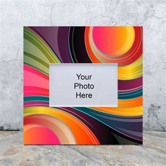 Abstract Colorful Background Wavy White Box Photo Frame 4  X 6  by Simbadda