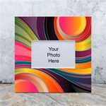 Abstract Colorful Background Wavy White Box Photo Frame 4  x 6  Front