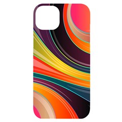 Abstract Colorful Background Wavy Iphone 14 Plus Black Uv Print Case by Simbadda