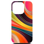 Abstract Colorful Background Wavy iPhone 14 Pro Black UV Print Case Front