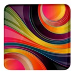 Abstract Colorful Background Wavy Square Glass Fridge Magnet (4 pack) Front