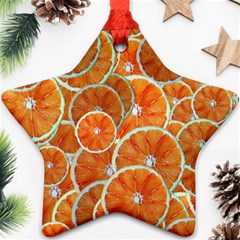 Oranges Background Texture Pattern Ornament (star) by Simbadda