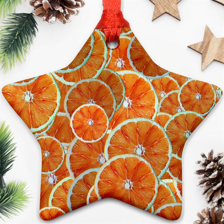 Oranges Background Texture Pattern Ornament (Star)