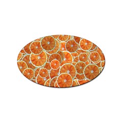 Oranges Background Texture Pattern Sticker (oval) by Simbadda