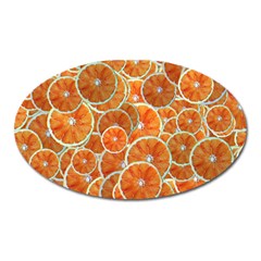 Oranges Background Texture Pattern Oval Magnet by Simbadda