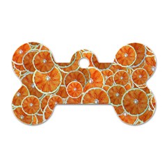 Oranges Background Texture Pattern Dog Tag Bone (one Side) by Simbadda