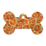 Oranges Background Texture Pattern Dog Tag Bone (Two Sides) Front