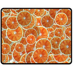 Oranges Background Texture Pattern Two Sides Fleece Blanket (medium) by Simbadda