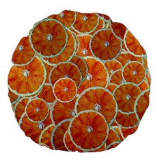 Oranges Background Texture Pattern Large 18  Premium Flano Round Cushions by Simbadda