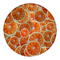 Oranges Background Texture Pattern Round Glass Fridge Magnet (4 Pack)