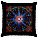 Mandala Pattern Kaleidoscope Throw Pillow Case (Black) Front