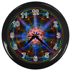 Mandala Pattern Kaleidoscope Wall Clock (black) by Simbadda