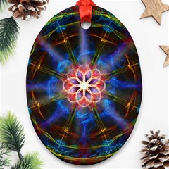 Mandala Pattern Kaleidoscope Oval Ornament (two Sides) by Simbadda