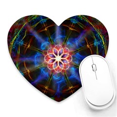 Mandala Pattern Kaleidoscope Heart Mousepad by Simbadda