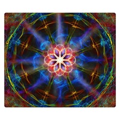 Mandala Pattern Kaleidoscope Two Sides Premium Plush Fleece Blanket (small) by Simbadda