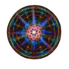 Mandala Pattern Kaleidoscope Mini Round Pill Box by Simbadda