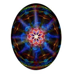 Mandala Pattern Kaleidoscope Oval Glass Fridge Magnet (4 Pack)