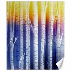 Birch Tree Background Scrapbooking Canvas 8  X 10  by Simbadda