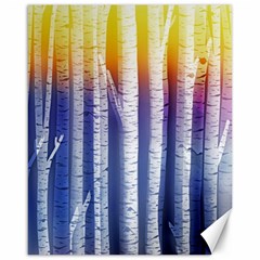 Birch Tree Background Scrapbooking Canvas 16  X 20  by Simbadda