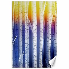 Birch Tree Background Scrapbooking Canvas 24  X 36  by Simbadda