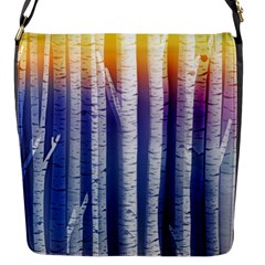 Birch Tree Background Scrapbooking Flap Closure Messenger Bag (s) by Simbadda