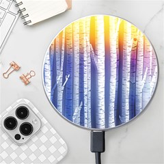 Birch Tree Background Scrapbooking Wireless Fast Charger(white) by Simbadda