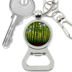 Green Forest Jungle Trees Nature Sunny Bottle Opener Key Chain by Ravend