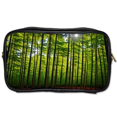 Green Forest Jungle Trees Nature Sunny Toiletries Bag (two Sides) by Ravend