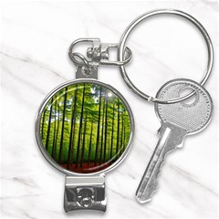 Green Forest Jungle Trees Nature Sunny Nail Clippers Key Chain by Ravend