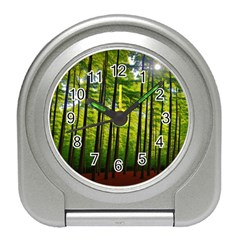 Green Forest Jungle Trees Nature Sunny Travel Alarm Clock by Ravend