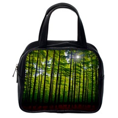 Green Forest Jungle Trees Nature Sunny Classic Handbag (one Side) by Ravend