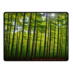 Green Forest Jungle Trees Nature Sunny Fleece Blanket (small) by Ravend