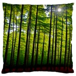 Green Forest Jungle Trees Nature Sunny Large Cushion Case (Two Sides) Front