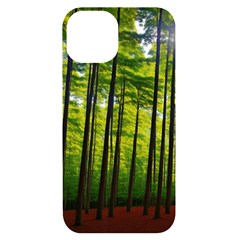 Green Forest Jungle Trees Nature Sunny Iphone 14 Black Uv Print Case