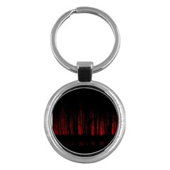 Scary Dark Forest Red And Black Key Chain (round)